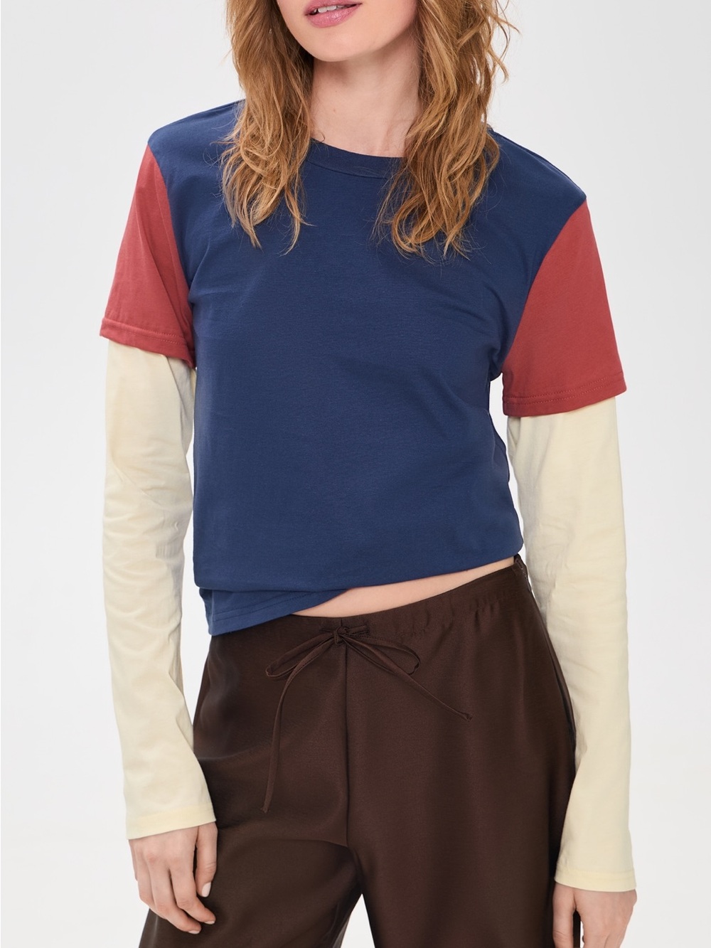 Lioness NWT The Brass Layered Long Sleeve T-Shirt Twilight Size XS - Picture 6 of 14